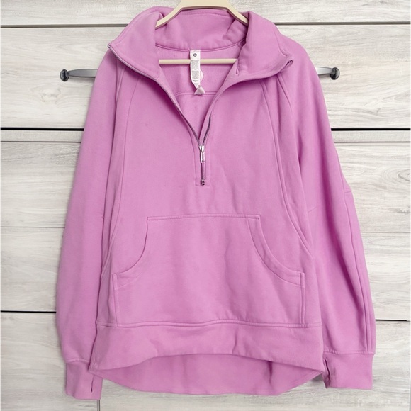 lululemon athletica Jackets & Blazers - Lululemon Scuba Oversized Funnel Neck Half Zip Long Pink Dahlia Mauve M/L